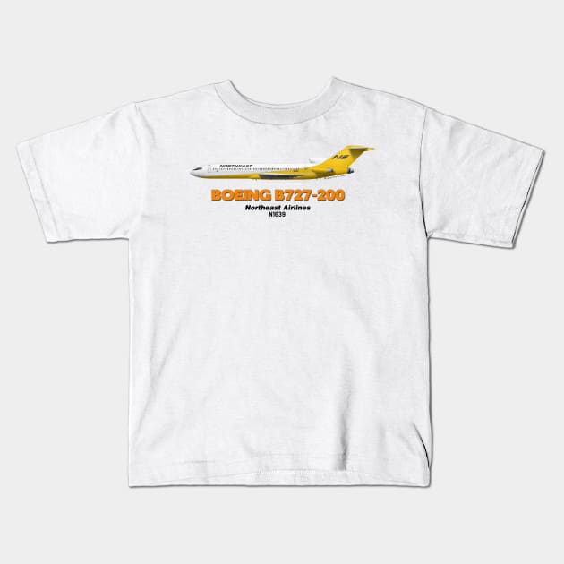 Boeing B727-200 - Northeast Airlines Kids T-Shirt by TheArtofFlying